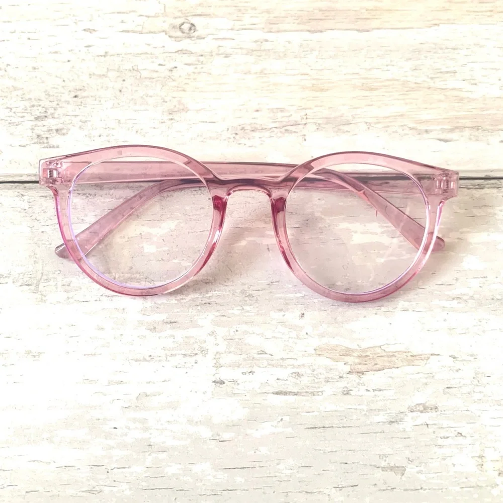 Kids Pink Bluelight Glasses Anti Eye Strain Computer Glasses Blue Light NEW